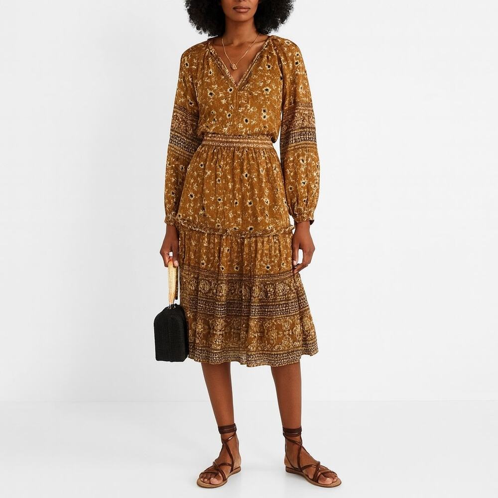 Ulla Johnson Thea Skirt in Ochre Shimmer Skirt Size 4 NWT